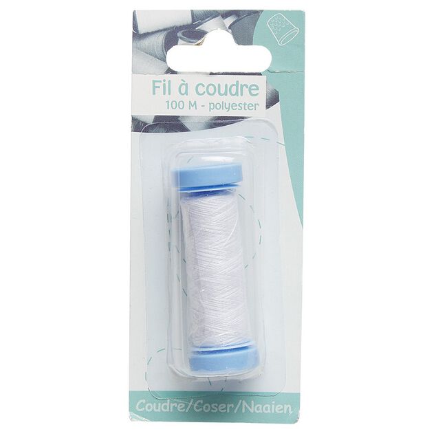 Fil &agrave; coudre polyester blanc 100 m