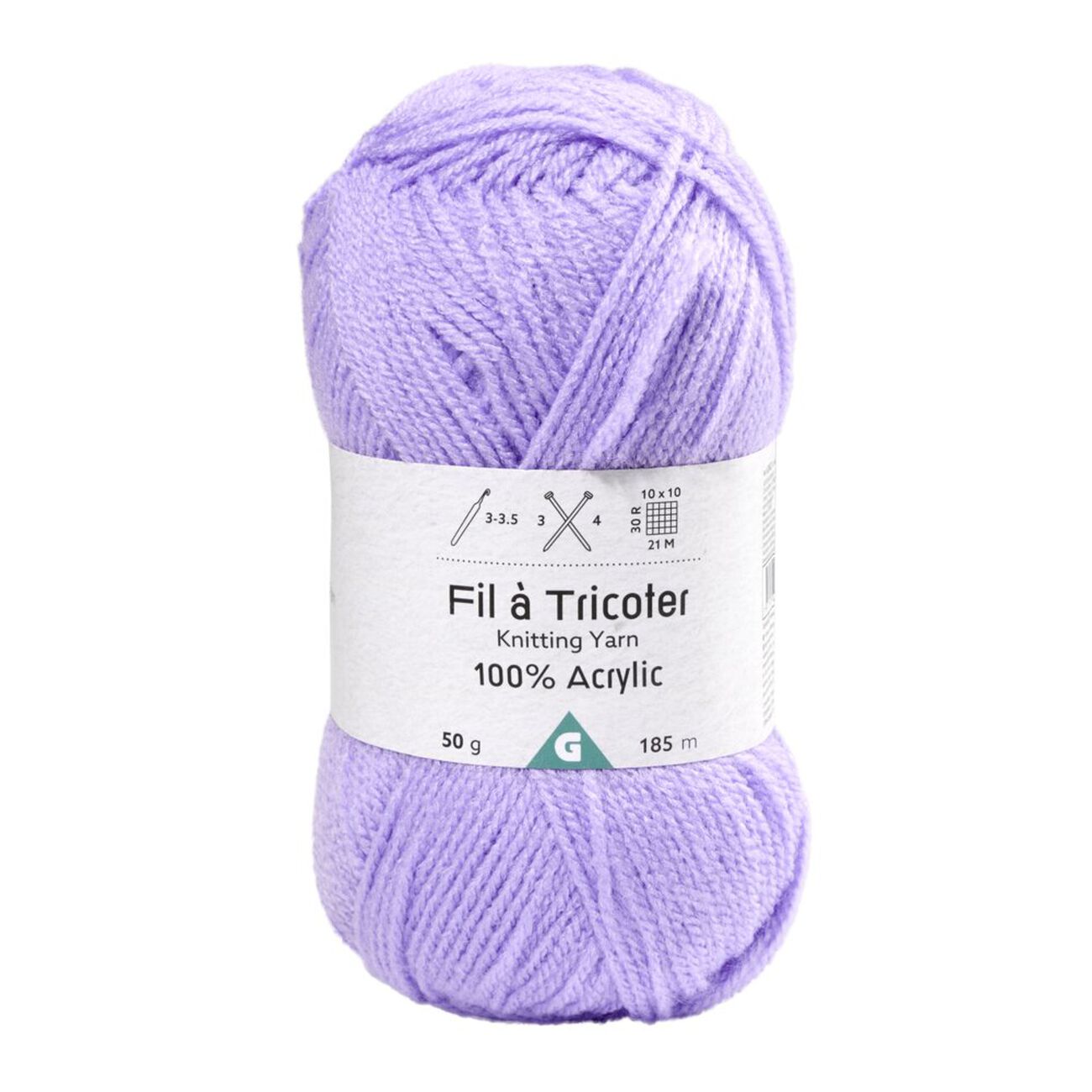 Lot De 5 Pelotes De Fil à Tricoter Acrylique Fin - Couleur Tilleul, 650g, Aiguilles N°2