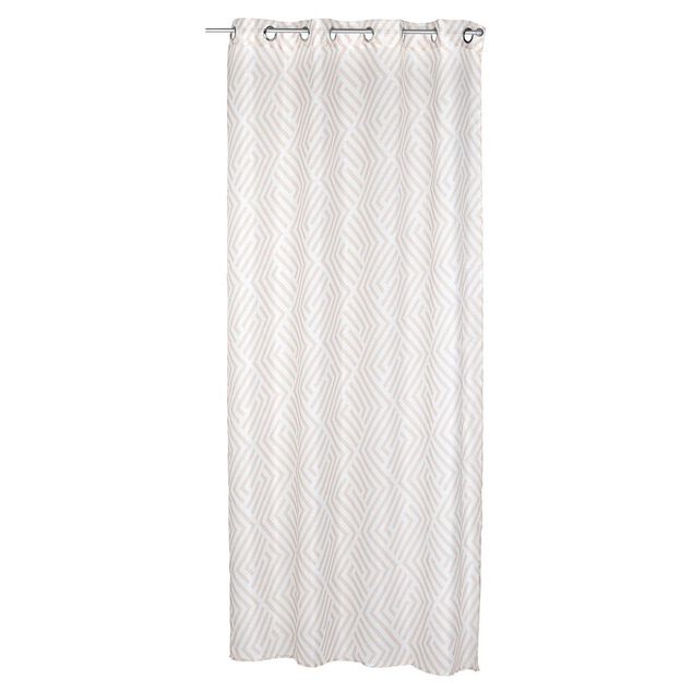 Rideau voilage &agrave; oeillets 140x240cm polyester imprim&eacute; rayures