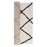 Tapis shaggy Marthe 100x150cm beige et noir