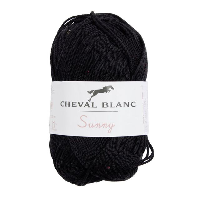 Pelote fil à tricoter 100% coton noir 50g