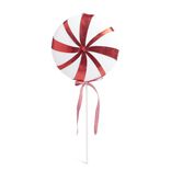 D&eacute;coration de No&euml;l XXL sucette rouge et blanche &agrave; paillette H45cm