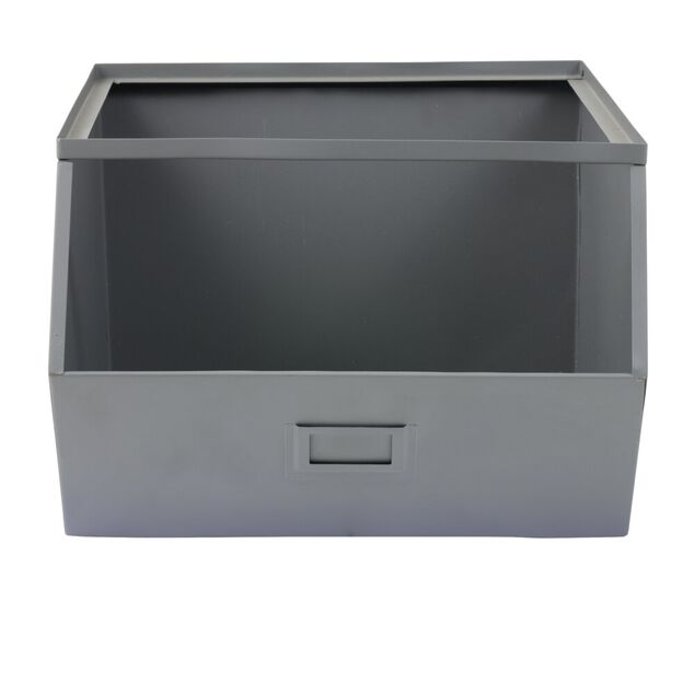 Bac superposable en m&eacute;tal gris L33xP28,5xH20cm