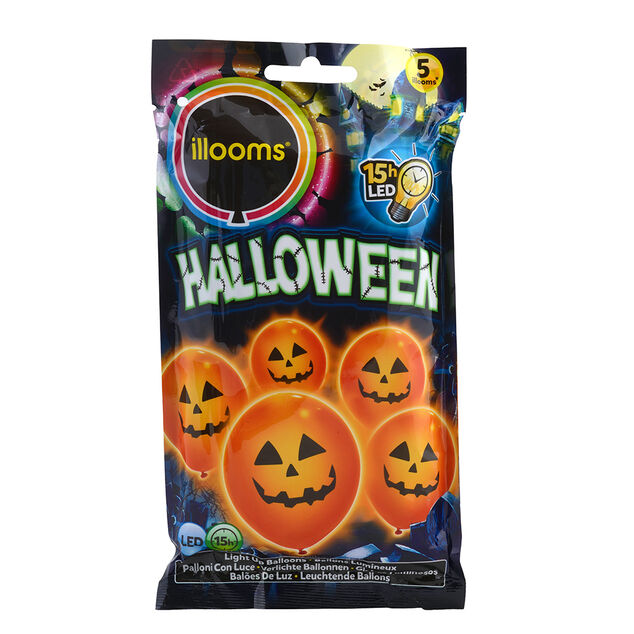Ballon LED citrouille Halloween x5