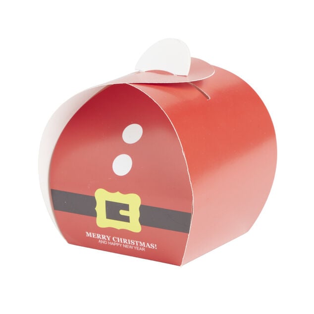 Lot de 4 bo&icirc;tes cadeaux forme tenue P&egrave;re No&euml;l 10x10xH10,5cm