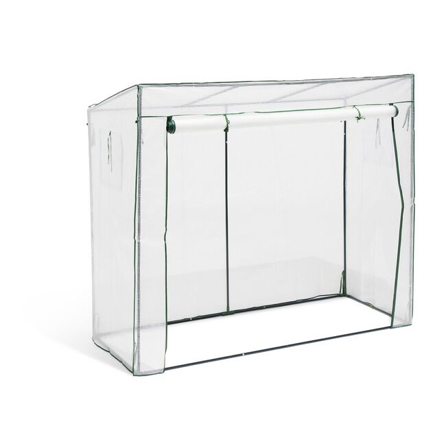 Serre &agrave; tomates en m&eacute;tal avec housse plastique 200x80xH150-169cm