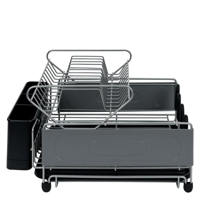 &Eacute;gouttoir extensible en m&eacute;tal et plastique gris 41,5x30xH23,5cm