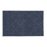 Tapis d'entr&eacute;e motifs losanges stri&eacute;s gris fonc&eacute; 50x80cm