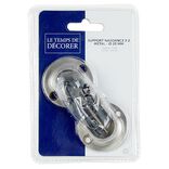 Support naissance pour tringle x2 gris m&eacute;tal