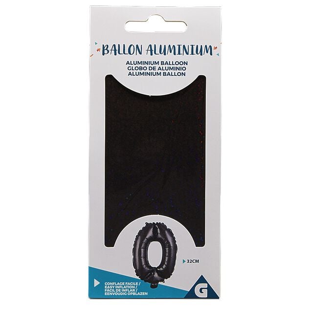 Ballon noir chiffre 0
