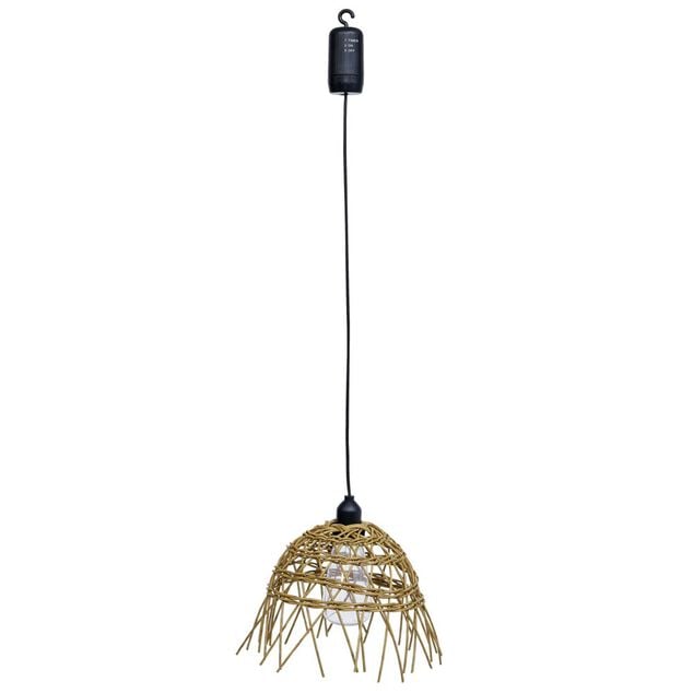 Suspension LED blanc chaud imitation osier &Oslash;22xH20cm