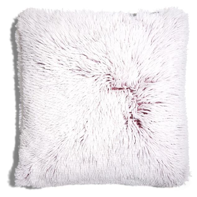 Housse de coussin imitation fourrure grise 45x45cm