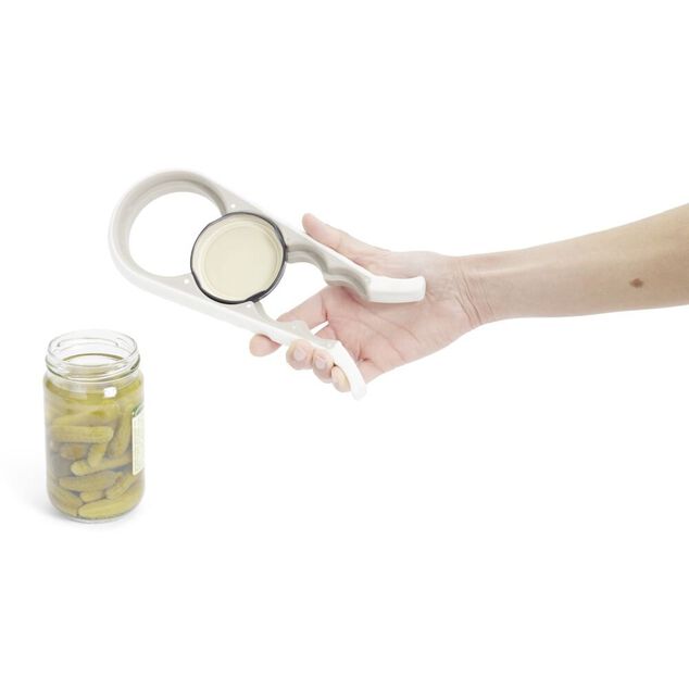 Ouvre bocal et bouteille universel blanc L23cm