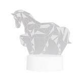 Lampe LED 3D fa&ccedil;on origami forme cheval 16x9,8xH15,5cm