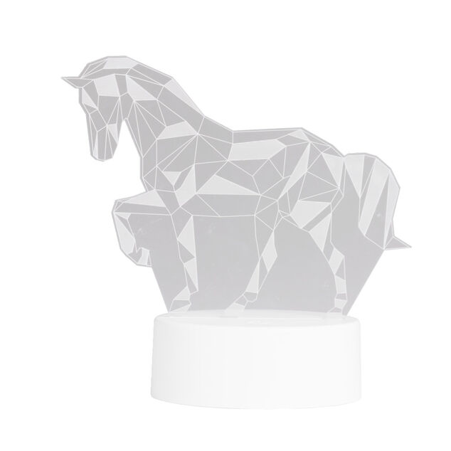 Lampe LED 3D fa&ccedil;on origami forme cheval 16x9,8xH15,5cm