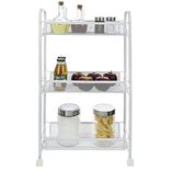 Desserte cuisine 3 niveaux m&eacute;tal blanc