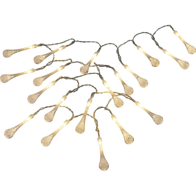 Guirlande int&eacute;rieur forme goutte 20 LED blanc chaud