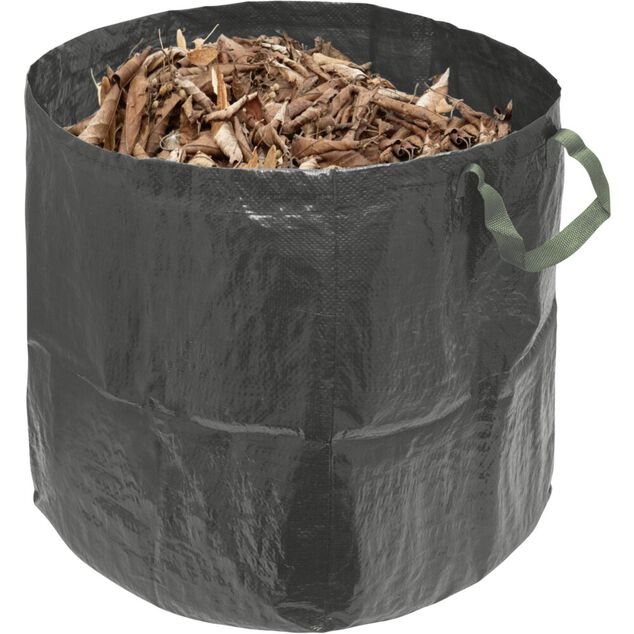 Sac de jardin rond plastique vert avec poignées 80L Ø45xH55cm