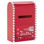 Bo&icirc;te aux lettres de No&euml;l en m&eacute;tal rouge