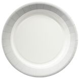 Lot de 10 assiettes en carton Ø23 cm bord gris