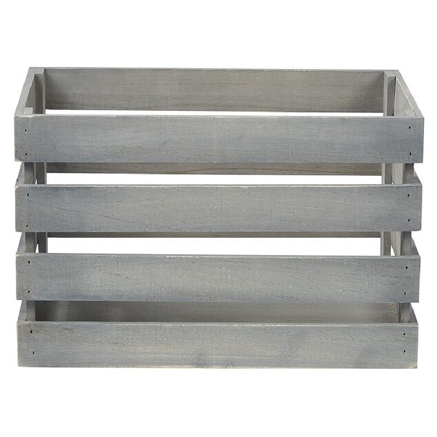 Caisse de rangement en bois gris