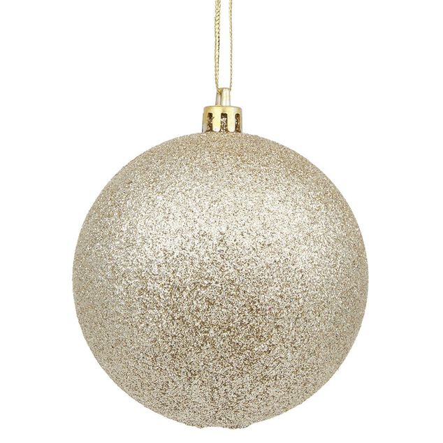 Boule de Noël dorée à paillettes Ø8 cm