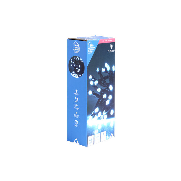 Guirlande lumineuse ext&eacute;rieur &agrave; piles 48LED blanc froid 3,5m