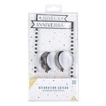 Décoration gâteau Joyeux anniversaire et ballons noirs et gris