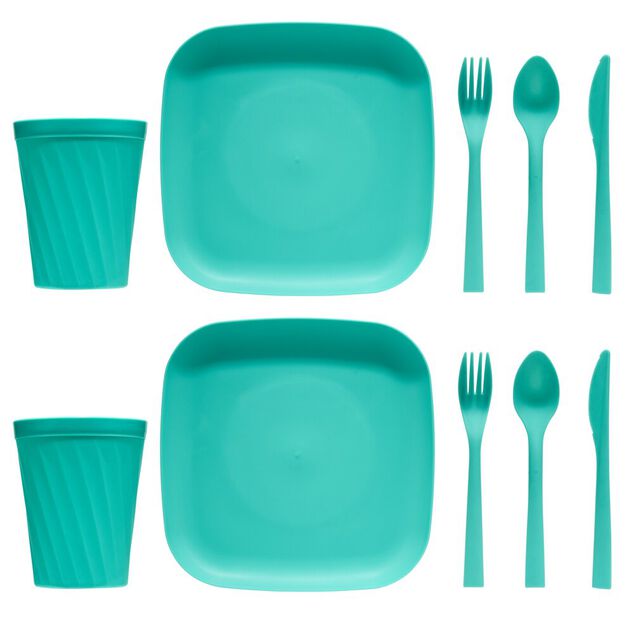 Set pique-nique pour 2 personnes en plastique 10 pi&egrave;ces (3 mod&egrave;les)