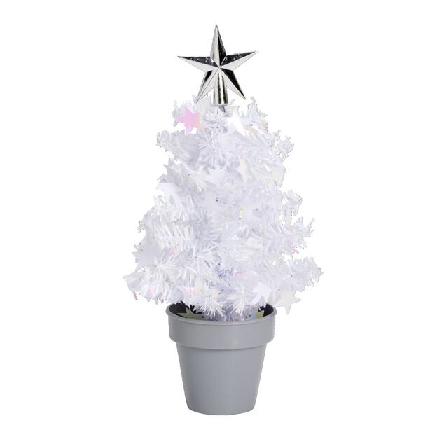 Sapin guirlande en pot à poser Ø11,5xH20cm - (3 coloris)