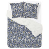 Parure de lit 2 personnes 240x220cm réversible paisley bleu et beige