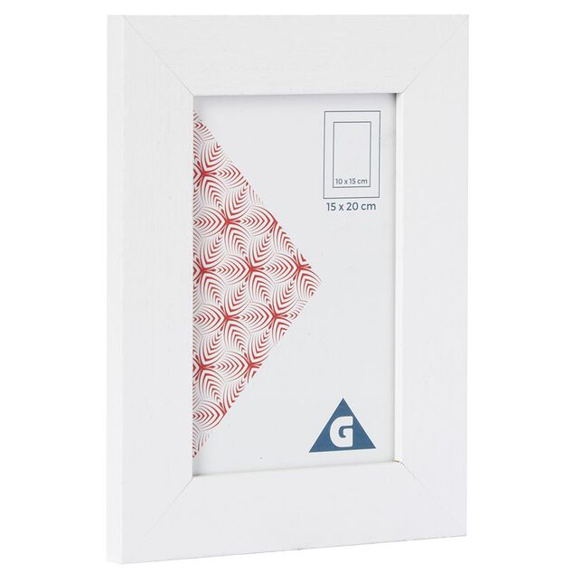 Cadre photo bois blanc 15x20cm pour photo 10x15cm
