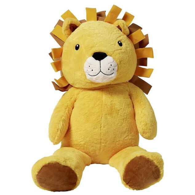 Peluche lion polyester 100x40x30cm jaune