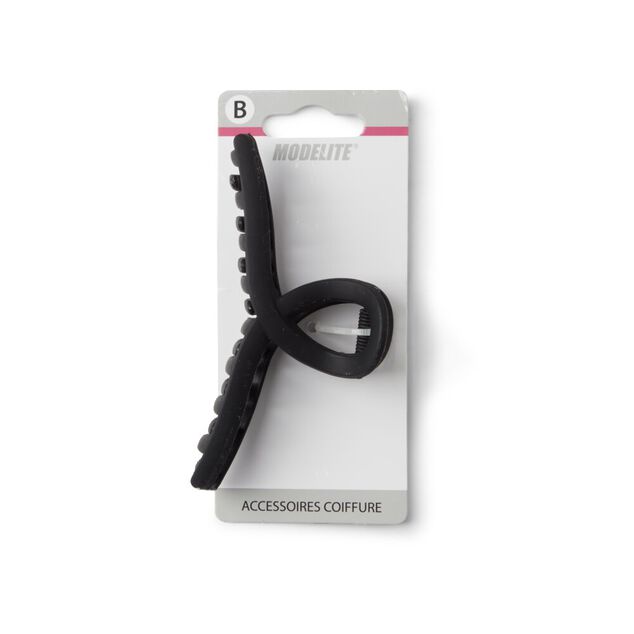 Pince cheveux noir mat effet nou&eacute; L11cm