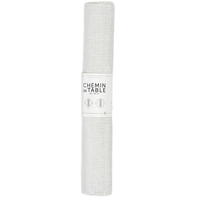 Chemin de table coton blanc brillant