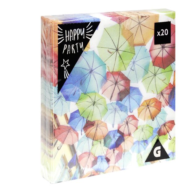 Serviette en papier x20 ouate carr&eacute;e 20x20cm (4 mod&egrave;les)