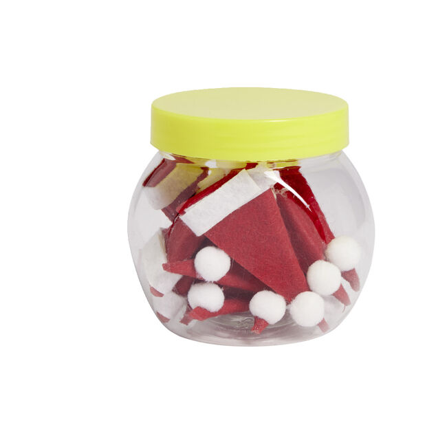 Lot de 10 d&eacute;corations de table forme bonnet de P&egrave;re No&euml;l H6cm