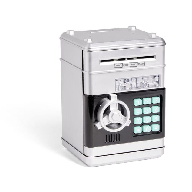 Tirelire coffre-fort 13,5x13,5xH19,5cm