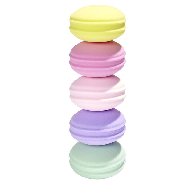 Lot de 5 éponges à maquillage forme macaron