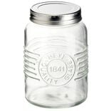 Bocal hermétique rond transparent avec couvercle en métal H13 cm