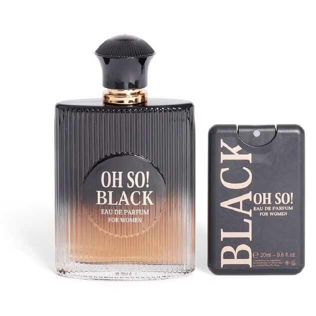 Coffret eau de parfum femme OH SO BLACK 100ml avec flacon de poche 20ml