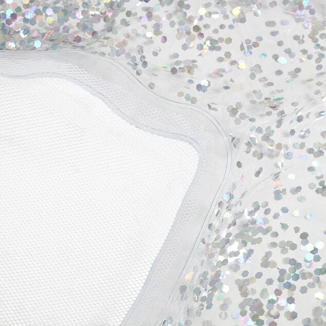 Matelas gonflable transparent &agrave; paillettes 96x178x&eacute;p10cm