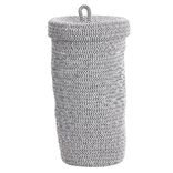 Panière de rangement papier toilette en coton effet tissé noir et blanc