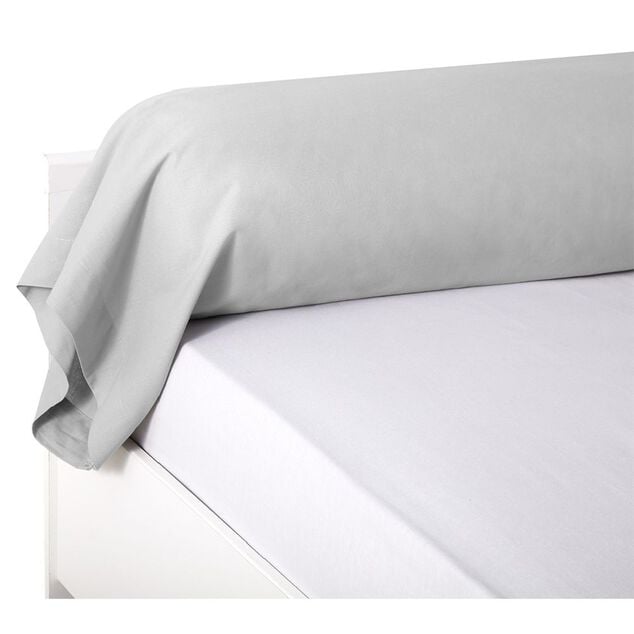 Taie de traversin uni gris 85xL185cm