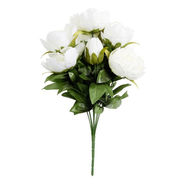 Bouquet fleurs artificielles pivoines 10 têtes H42cm - 3 modèles