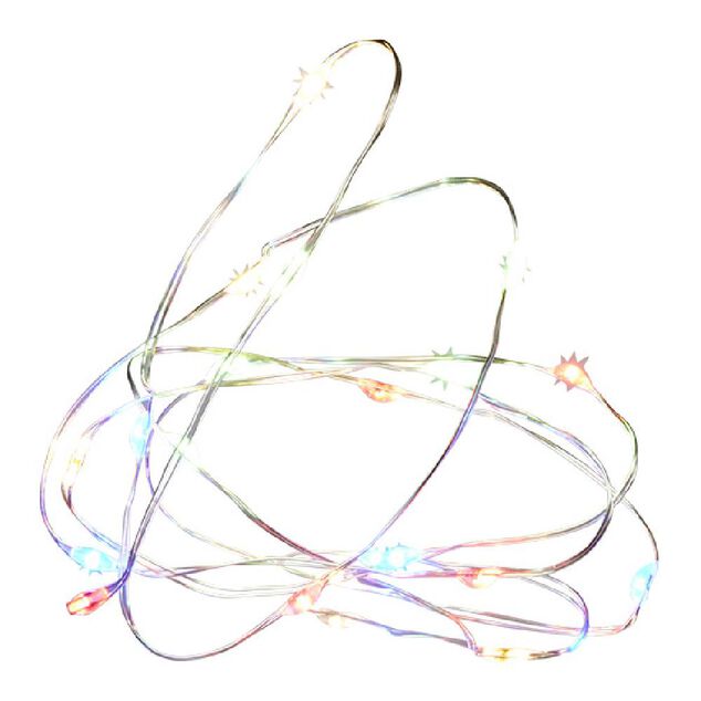Guirlande électrique fil cuivre 20 microLED 1m d'éclairage multicolore