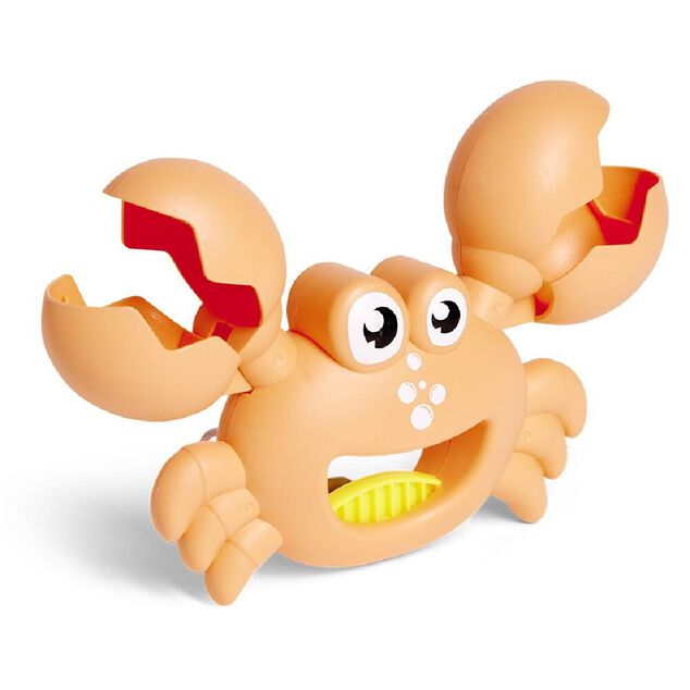 Pince &agrave; sable et coquillage forme crabe plastique orange ou vert