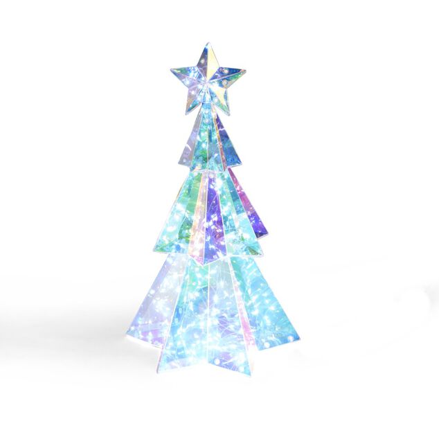 Sapin de No&euml;l LED iridescent H37cm