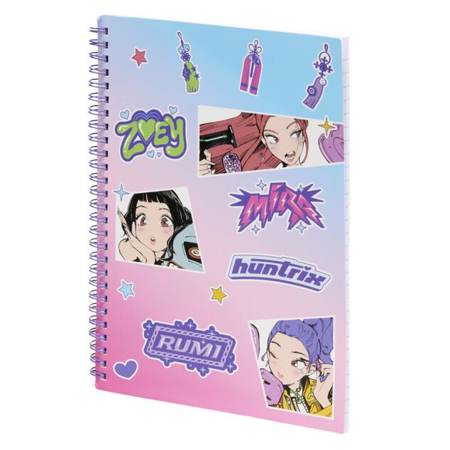 Carnet de notes &agrave; spirales Kpop Demon Hunters Zoey Mira Rumi 17x24cm