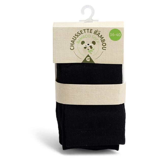 Lot de 2 paires de chaussettes 36/40 en fibre de bambou noir